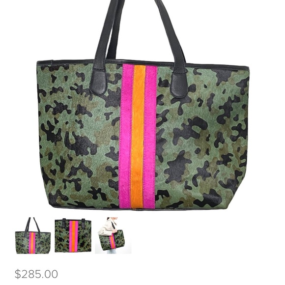 Parker Hyde Handbags - Parker Hyde Camo Hyde stripe tote